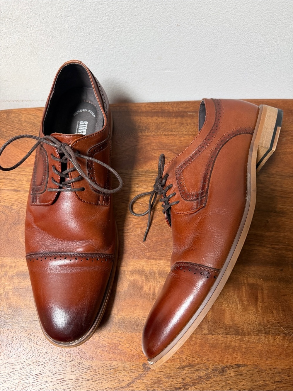 Stacy Adams Dickinson Chestnut Brown Cap-Toe Oxfords